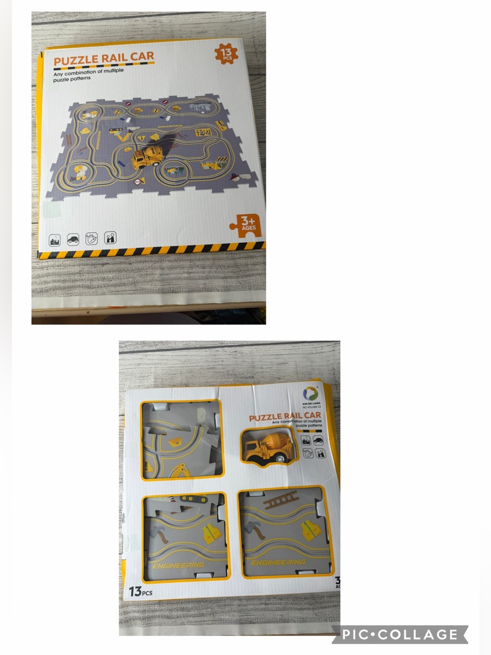 Plastic Puzzles for Kids Ages 3-5 with Toy Car Bulldozer